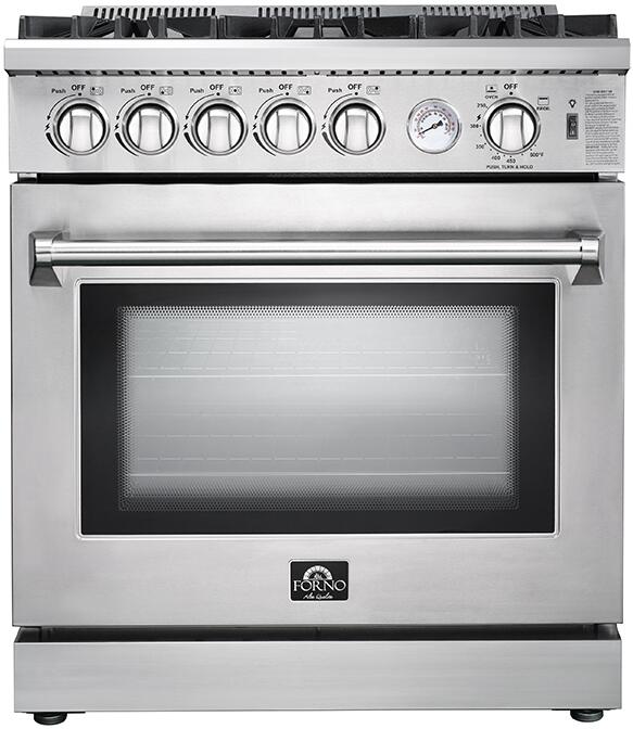 Forno 30″ Lseo Gas Burner / Gas Oven in Stainless Steel 5 Italian Burners, FFSGS6275-30