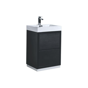 KubeBath Bliss 30 in. Free Standing Modern Bathroom Vanity - Black, FMB30-BK