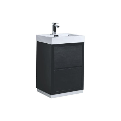 KubeBath Bliss 30 in. Free Standing Modern Bathroom Vanity - Black, FMB30-BK