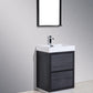 KubeBath Bliss 24 in. Free Standing Modern Bathroom Vanity - Gray Oak, FMB24-GO