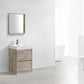 KubeBath Bliss 30 in. Free Standing Modern Bathroom Vanity - Nature Wood, FMB30-NW