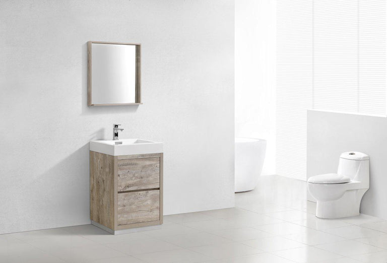 KubeBath Bliss 30 in. Free Standing Modern Bathroom Vanity - Nature Wood, FMB30-NW