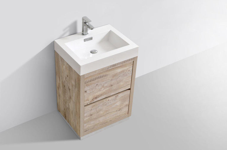 KubeBath Bliss 30 in. Free Standing Modern Bathroom Vanity - Nature Wood, FMB30-NW