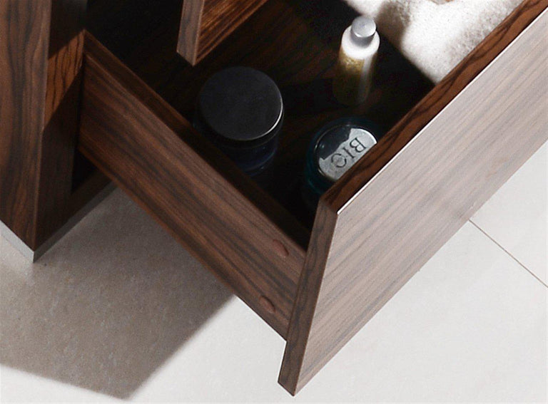 KubeBath Bliss 30 in. Free Standing Modern Bathroom Vanity - Walnut, FMB30-WNT