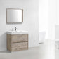 KubeBath Bliss 36 in. Free Standing Modern Bathroom Vanity - Nature Wood, FMB36-NW