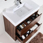 KubeBath Bliss 36 in. Free Standing Modern Bathroom Vanity - Walnut, FMB36-WNT