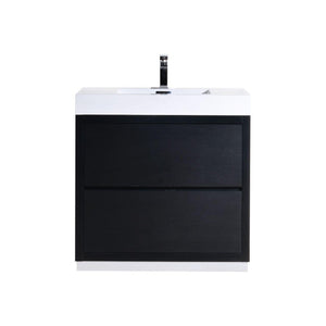 KubeBath Bliss 40 in. Free Standing Modern Bathroom Vanity - Black, FMB40-BK