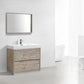 KubeBath Bliss 40 in. Free Standing Modern Bathroom Vanity - Nature Wood, FMB40-NW