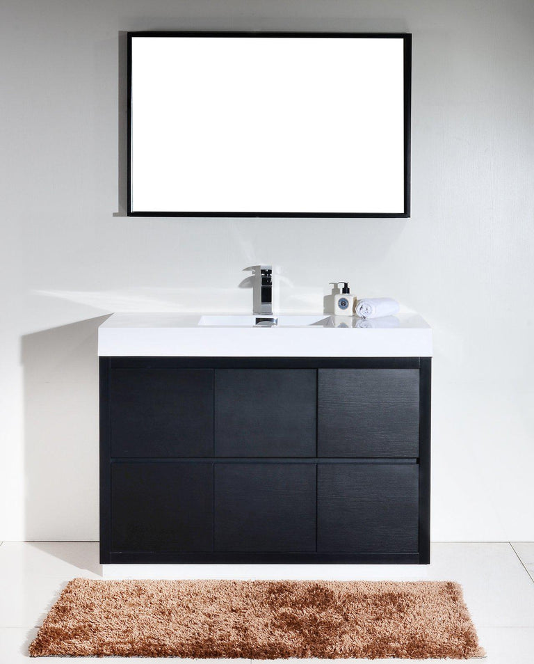 KubeBath Bliss 48 in. Free Standing Modern Bathroom Vanity - Black, FMB48-BK