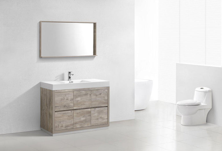 KubeBath Bliss 48 in. Free Standing Modern Bathroom Vanity - Nature Wood, FMB48-NW