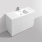 KubeBath Bliss 48 in. Free Standing Modern Bathroom Vanity - High Gloss White, FMB48-GW