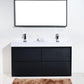 KubeBath Bliss 60 in. Double Sink Free Standing Modern Bathroom Vanity - Black, FMB60D-BK