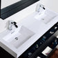 KubeBath Bliss 60 in. Double Sink Free Standing Modern Bathroom Vanity - Black, FMB60D-BK