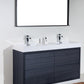 KubeBath Bliss 60 in. Double Sink Free Standing Modern Bathroom Vanity - Gray Oak, FMB60D-GO