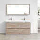 Bliss 60 in. Double Sink Free Standing Modern Bathroom Vanity - Nature Wood