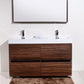 KubeBath Bliss 60 in. Double Sink Free Standing Modern Bathroom Vanity - Walnut, FMB60D-WNT