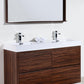 KubeBath Bliss 60 in. Double Sink Free Standing Modern Bathroom Vanity - Walnut, FMB60D-WNT