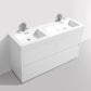 KubeBath Bliss 60 in. Double Sink Free Standing Modern Bathroom Vanity - High Gloss White, FMB60D-GW