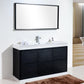KubeBath Bliss 60 in. Single Sink Free Standing Modern Bathroom Vanity - Black, FMB60S-BK