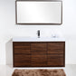 KubeBath Bliss 60 in. Single Sink Free Standing Modern Bathroom Vanity - Walnut, FMB60S-WNT