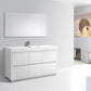 Bliss 60 in. Single Sink Free Standing Modern Bathroom Vanity - High Gloss White