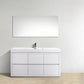 Bliss 60 in. Single Sink Free Standing Modern Bathroom Vanity - High Gloss White