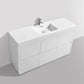 Bliss 60 in. Single Sink Free Standing Modern Bathroom Vanity - High Gloss White