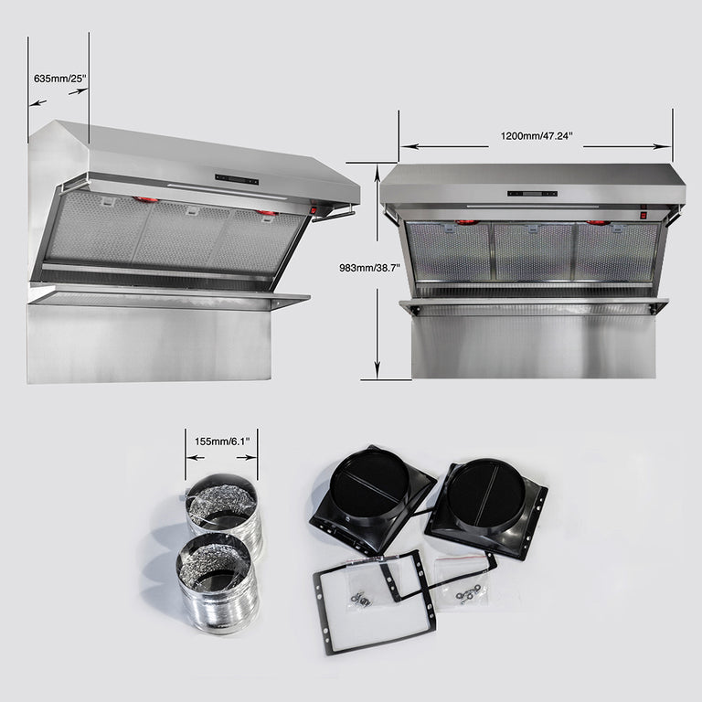 Forno Appliance Package - 48" Dual Fuel Range, 48" Range Hood, Dishwasher, 48" Refrigerator, Microwave Drawer, AP-FFSGS6156-48-13