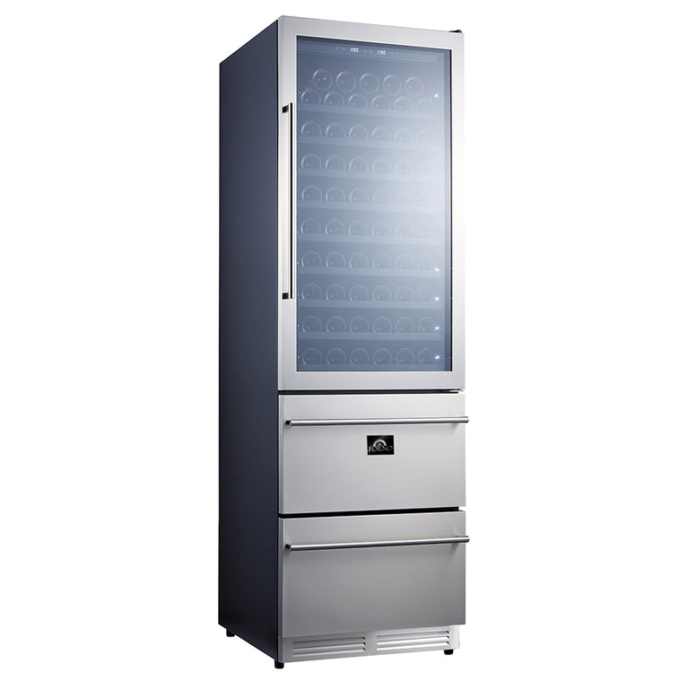 Forno Appliance Package - 48" Gas Range, 48" Range Hood, Dishwasher, 48" Refrigerator, Microwave Drawer, Wine Cooler, AP-FFSGS6244-48-14