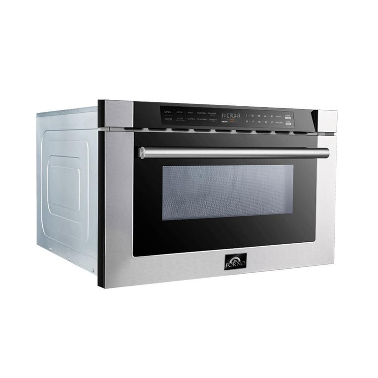 Forno Appliance Package - 48 Inch Gas Burner/Electric Oven Pro Range, Refrigerator, Microwave Drawer, Dishwasher, AP-FFSGS6187-48-7