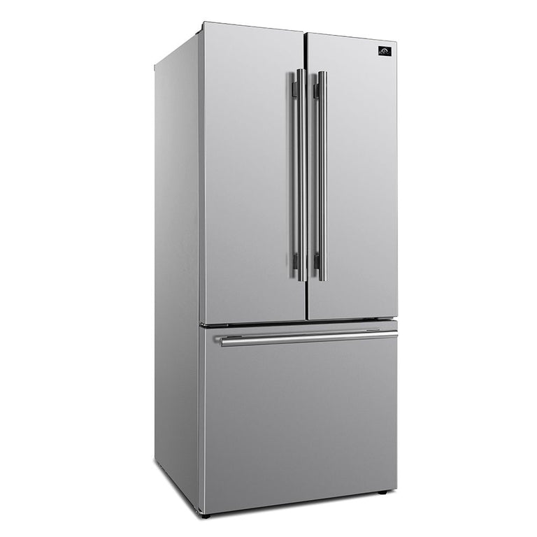 Forno 30 In. French Door Refrigerator with 17.5 cu.ft. in Stainless Steel with Ice Maker, FFFFD1974-31SB
