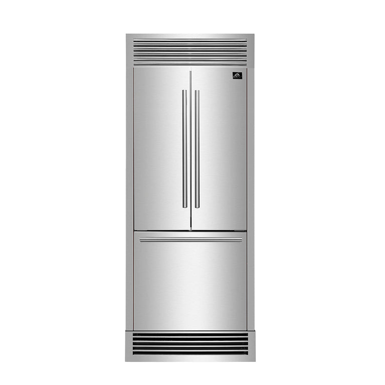 Forno 30 Inch French Door 17.5 cu. ft. Refrigerator in Stainless Steel, FFFFD1974-35SG