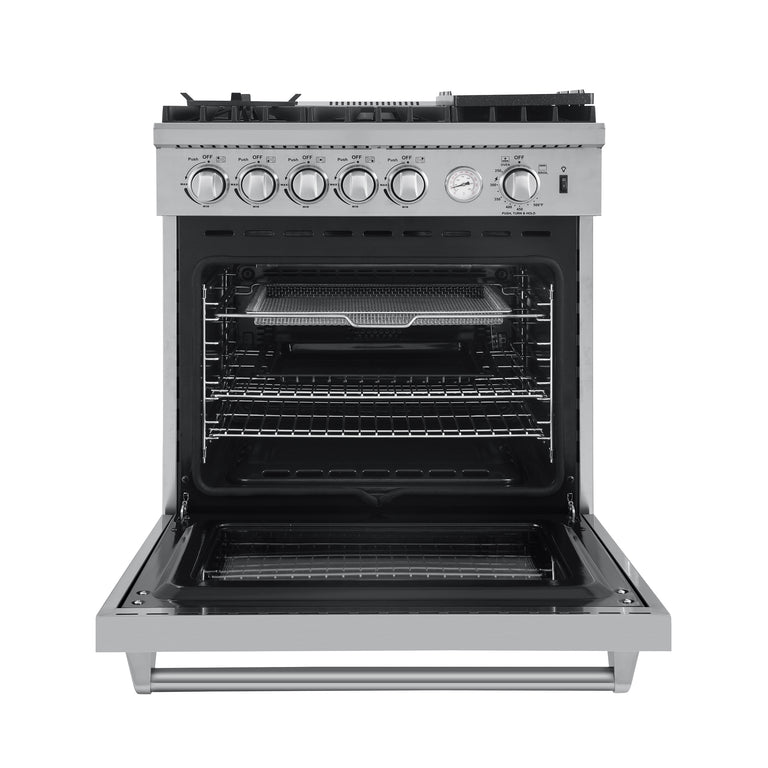Forno Appliance Package - 30" Gas Range, Dishwasher, 60" Refrigerator, AP-FFSGS6276-30-W-5