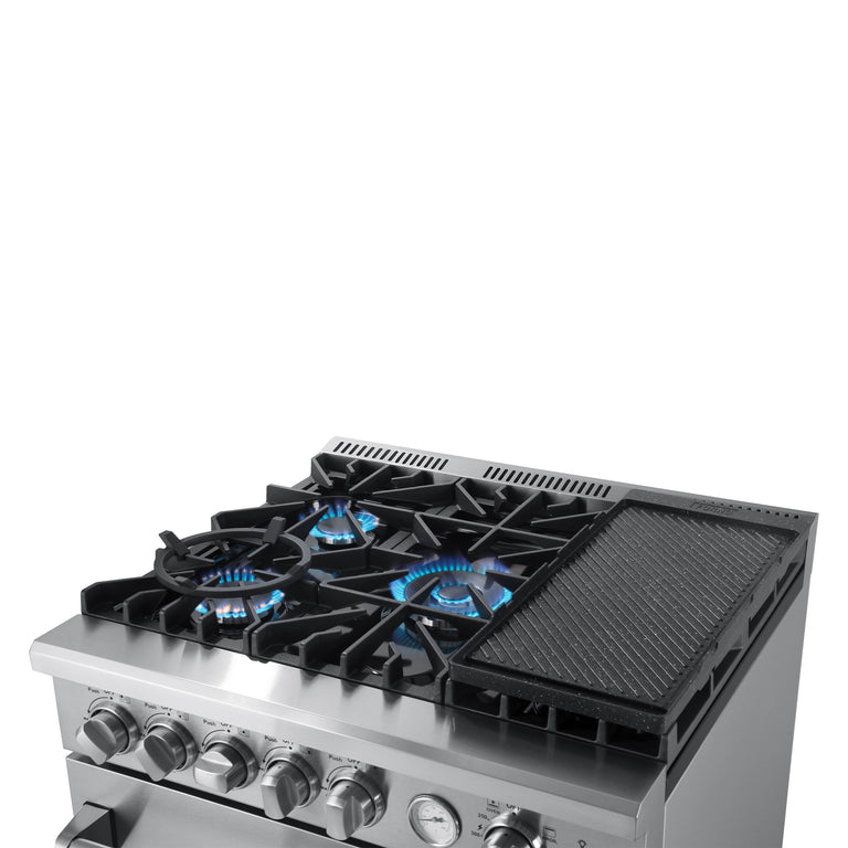 Forno Lazio 30 GAS Range, 5 Burners, with Griddle and Air Fryer FFSGS6276-30