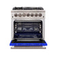 FORNO Capriasca 30″ 4.32 cu. ft. Gas Range with 5 Italian Burnerse in Blue, FFSGS6260-30BLU