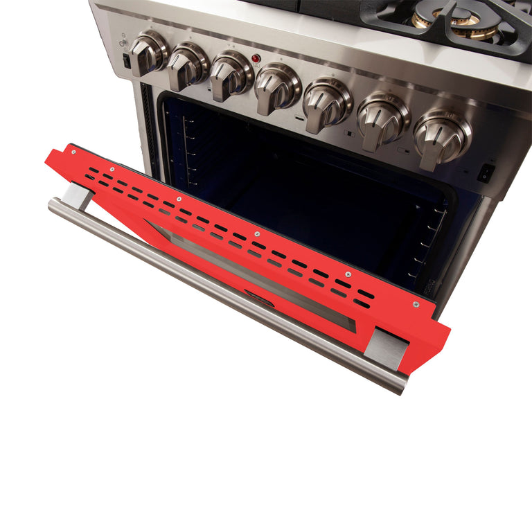 Forno 30 Inch Professional Freestanding Gas Range in Red, FFSGS6260-30RED