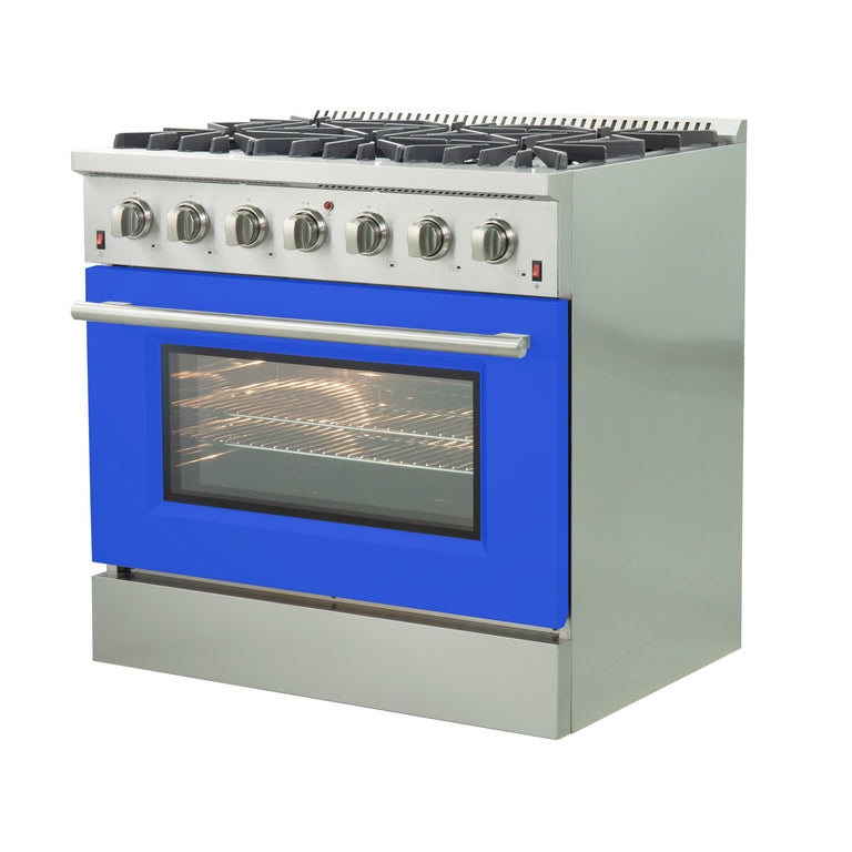 FORNO Galiano 36-in 6 Burners 5.36-cu ft Freestanding Natural Gas Range  (Stainless Steel) in the Single Oven Gas Ranges department at