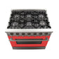 FORNO Galiano 36" 5.36 cu. ft. Gas Range with 6 Italian Burners in Red, FFSGS6244-36RED