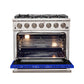 FORNO Capriasca 36" 5.36 cu. ft. Gas Range with 6 Italian Burners in Blue, FFSGS6260-36BLU