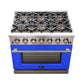 FORNO Capriasca 36" 5.36 cu. ft. Gas Range with 6 Italian Burners in Blue, FFSGS6260-36BLU