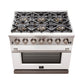 FORNO Capriasca 36" 5.36 cu. ft. Gas Range with 6 Italian Burners in White, FFSGS6260-36WHT