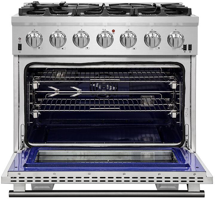 Forno Appliance Package - 36 Inch Gas Burner/Electric Oven Pro Range, Wall Mount Range Hood, Microwave Drawer, Dishwasher, AP-FFSGS6187-36-W-6