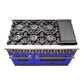 FORNO Capriasca 48″ 6.58 cu. ft. Gas Range with 8 Italian Burners in Blue, FFSGS6260-48BLU
