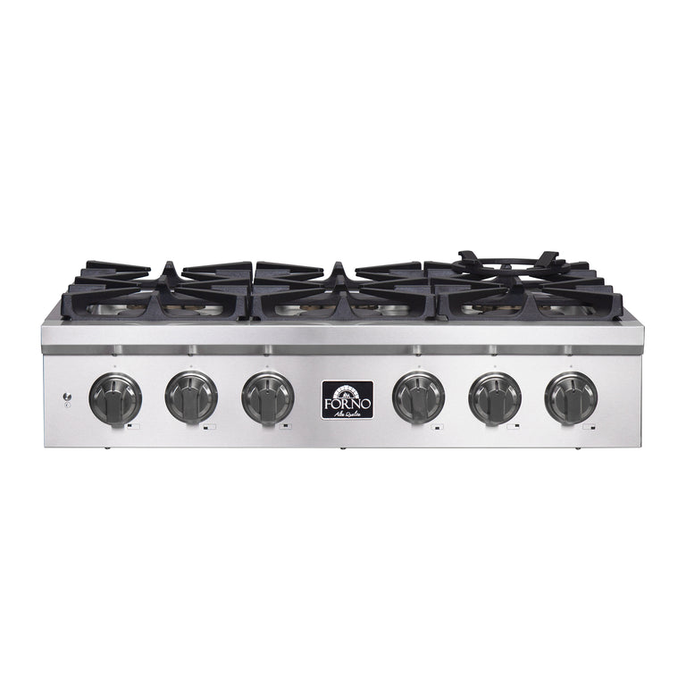 Forno 36" Gas Rangetop With 6 Sealed Burners in Stainless Steel, FCTGS5751-36