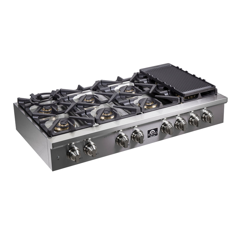 Forno 48" Gas Rangetop With 8 Sealed Burners in Stainless Steel, FCTGS5751-48