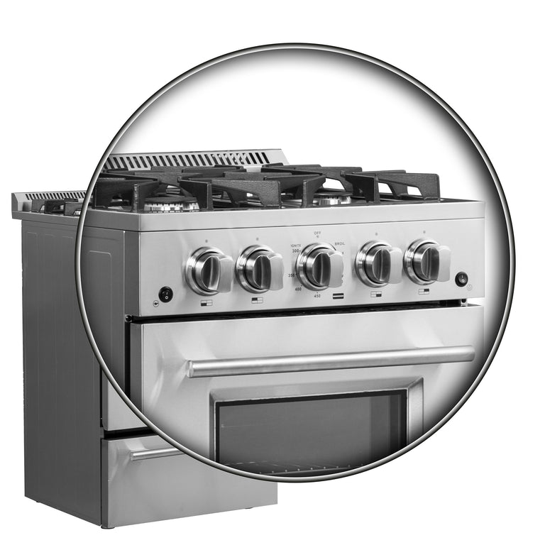 Forno 24" Freestanding Gas Range With 4 Sealed Burners in Stainless Steel, FFSGS6272-24