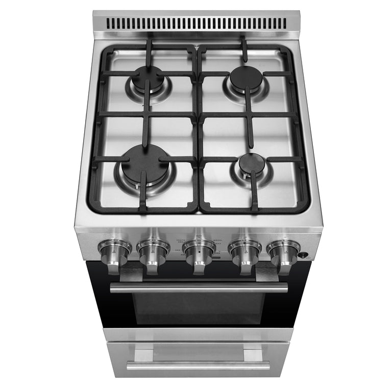 Forno 20" Freestanding Gas Range With 4 Sealed Burners in Stainless Steel, FFSGS6265-20