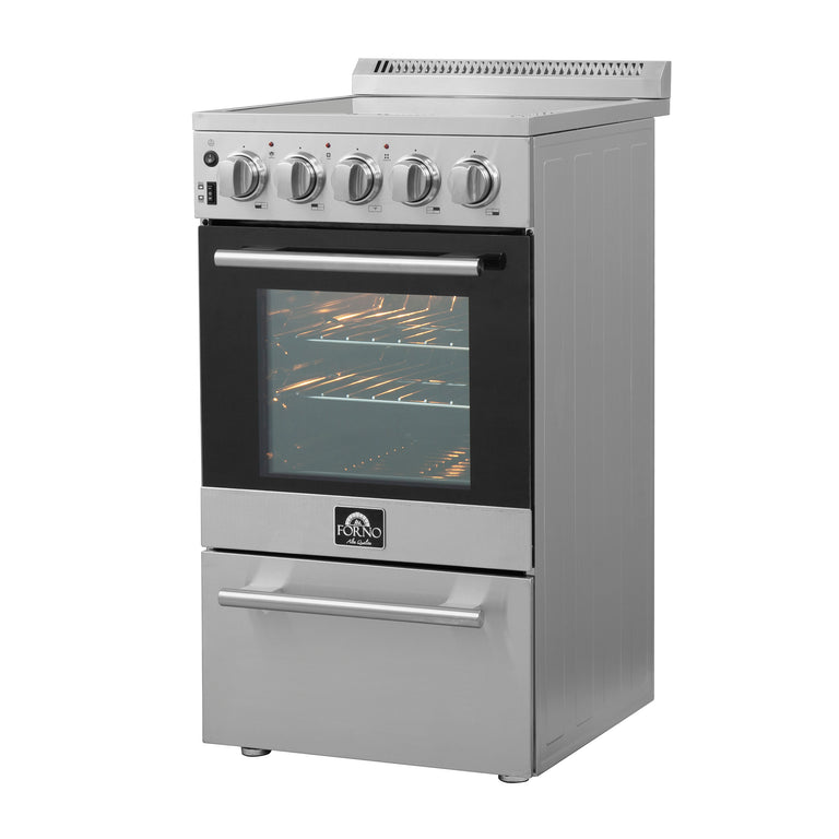 Forno 20" Freestanding Electric Range With 4 Elements in Stainless Steel, FFSEL6052-20