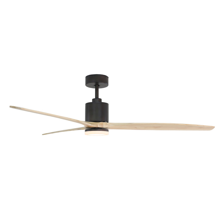 Maison Elite Tripolo 72 In. Voice Activated Smart Ceiling Fan in Oil Rubbed Bronze Body & Light Ash Wood Blade, CF00272-ORR