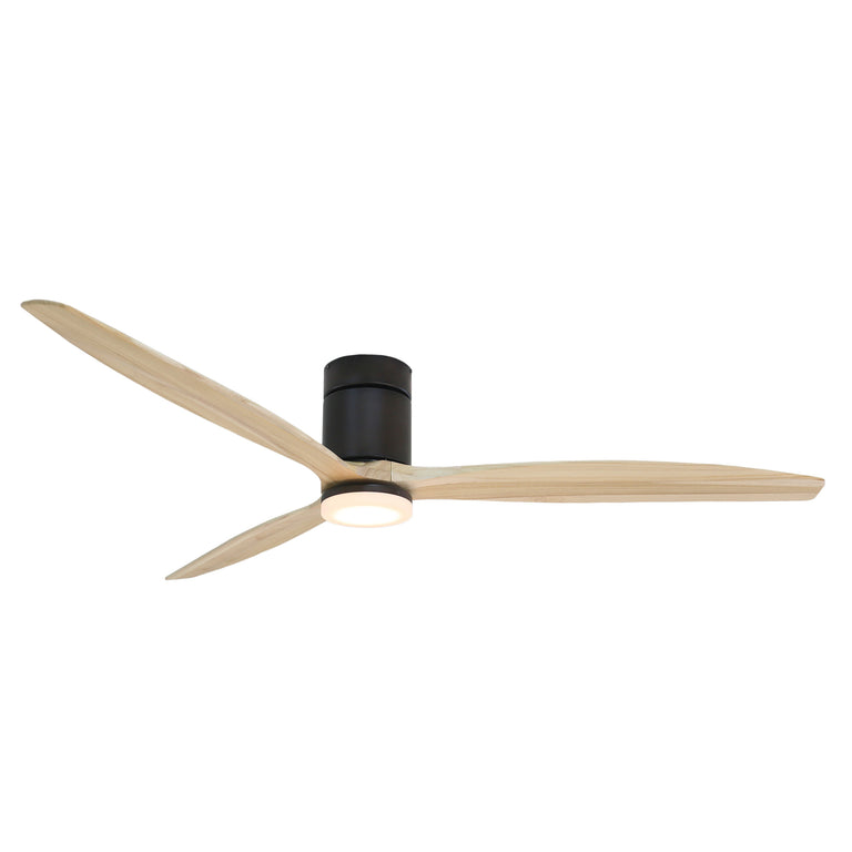 Maison Elite Tripolo 72 In. Voice Activated Smart Ceiling Fan in Oil Rubbed Bronze Body & Light Ash Wood Blade, CF00272-ORR